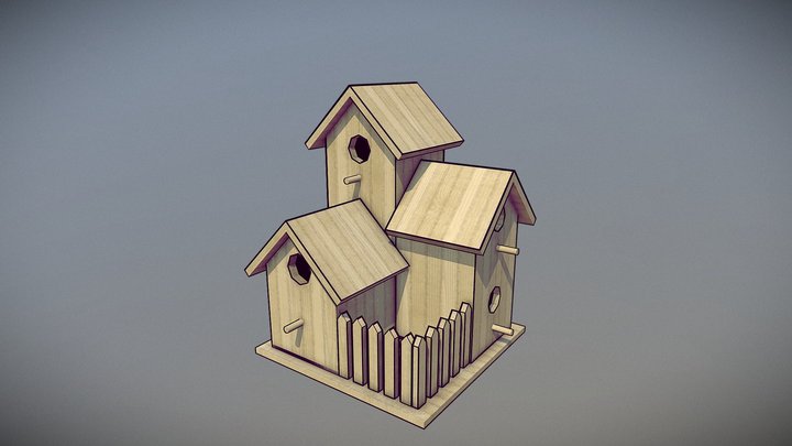 Birdhouse 2D 3D Model