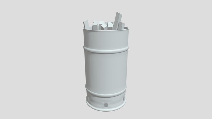 Finished burn barrel (Without textures) 3D Model