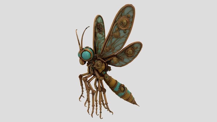 Gyra the Dragonfly - steampunk – Gratis 3D-model STL
