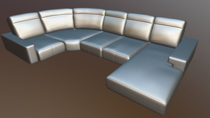 Sofa-2(FBX ver) 3D Model