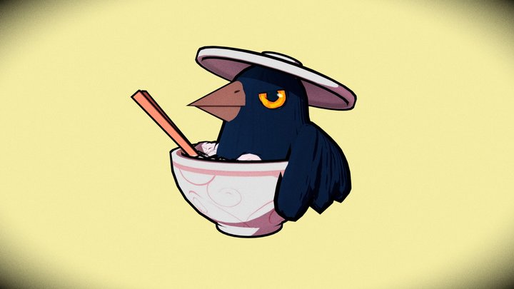 カラス丼 3D Model