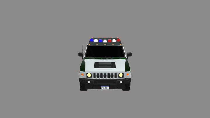 Hummer H2 SUT Police K-9 Unit 3D Model