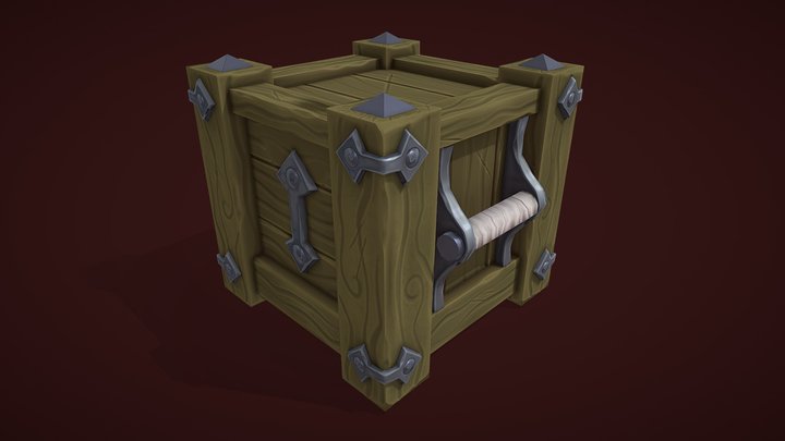 Stylize Wooden Box 3D Model
