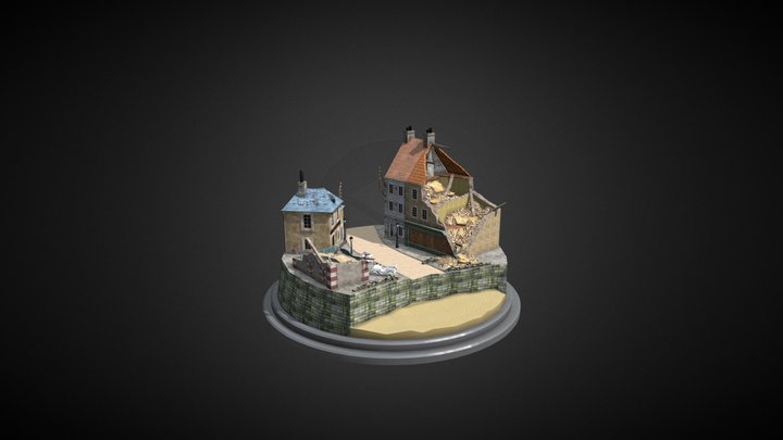 City scene carentan ww2 3D Model