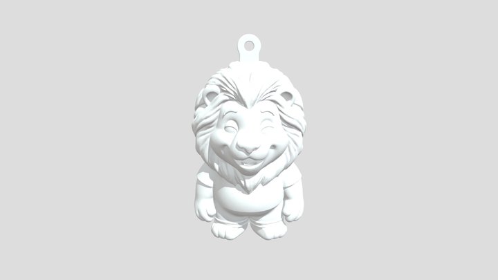 Lion Keychain Mascot 3D Model