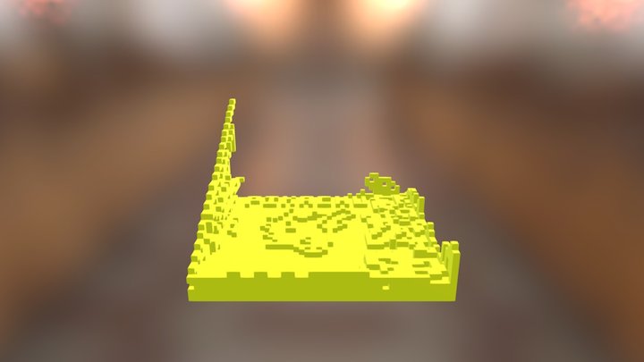 Pixel Art Pikachu 3D Model
