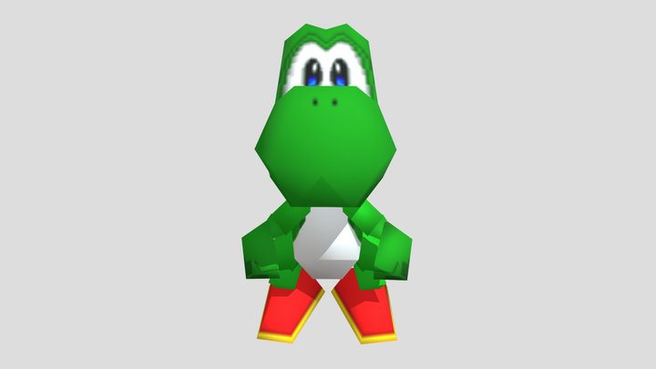 Yoshi (Mario Party 2/3, Low-Poly) – Free 3D Model STL