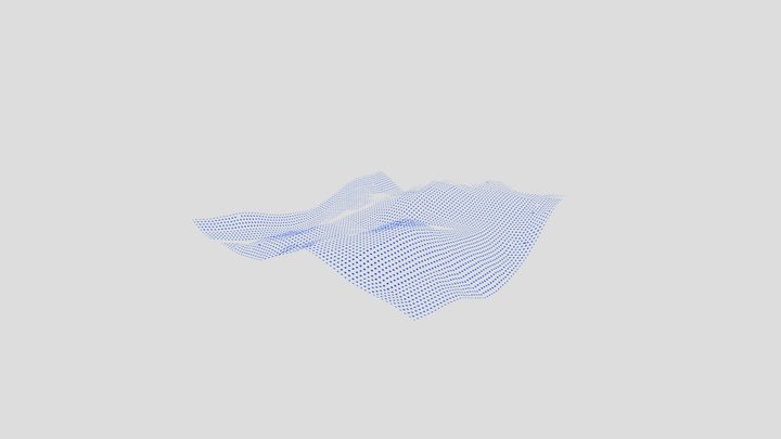 Animated wave mesh 3D Model