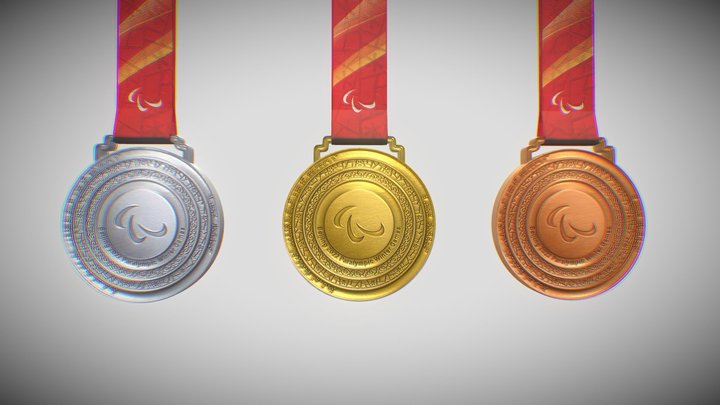 The winter of 2022 Beijing paralympic MEDALS 3D Model