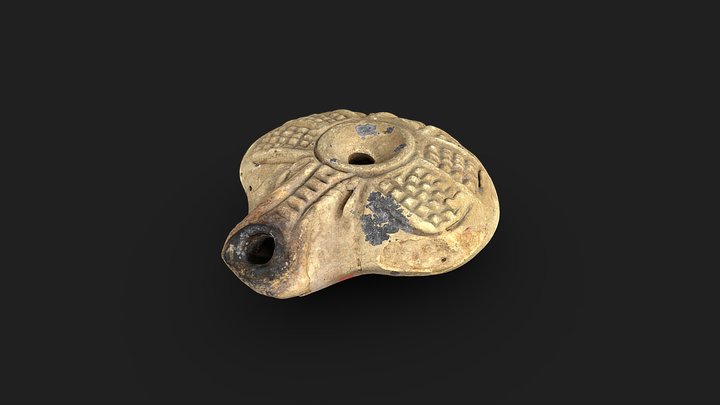 Egyptian "Frog" Oil Lamp 3D Model
