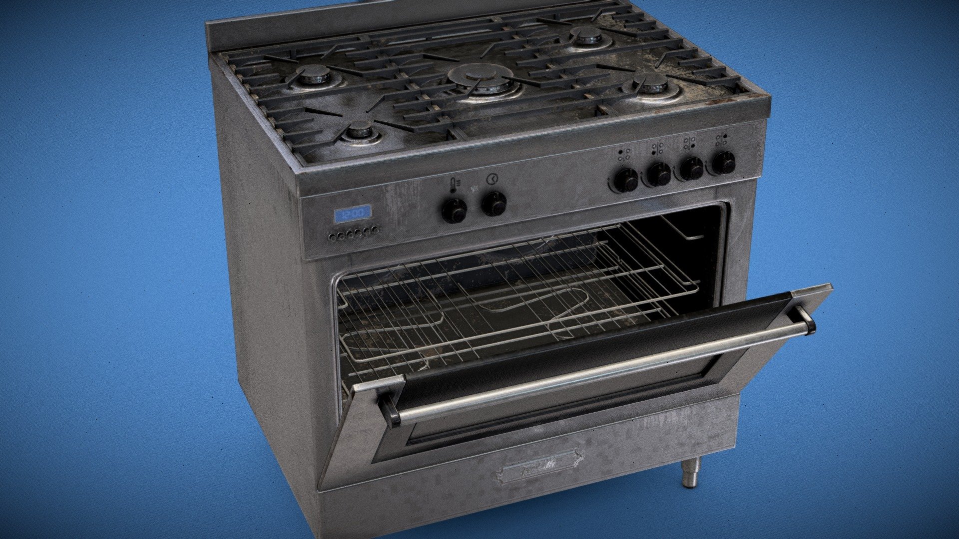 Gas Stove Game ready props Lowpoly 3D model 3D model by