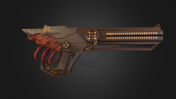 Organic Railgun 3D Model