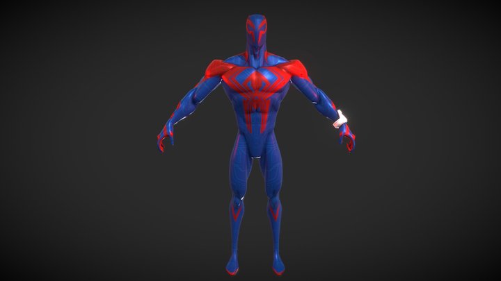 Miguel O'hara Spiderman 2099 Rigged Textured 3D Model