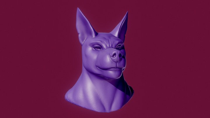 Anthro Canine Werewolf Bust - On Fab.com 3D Model