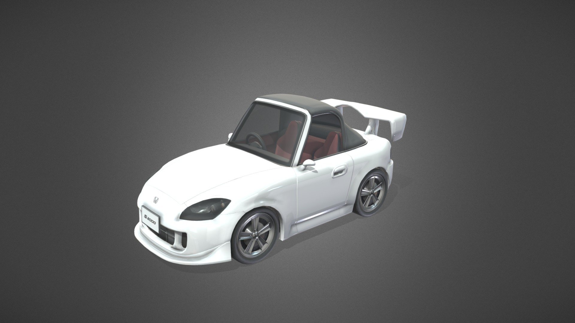 White Honda S2000 Cartoon Edition