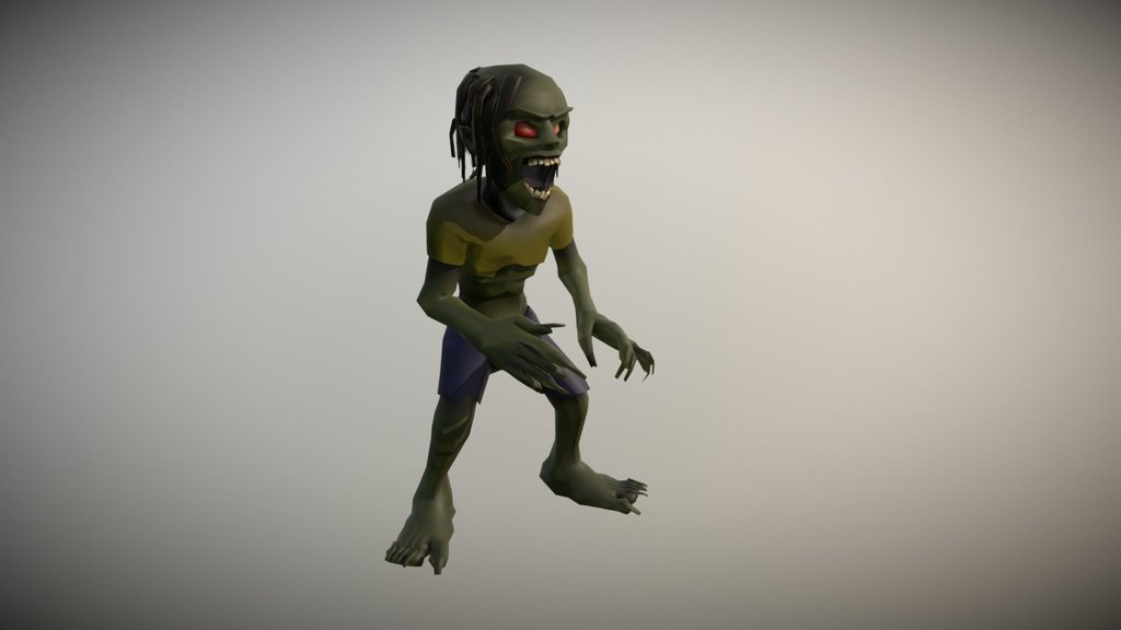 Cartoonish Low Poly Zombie
