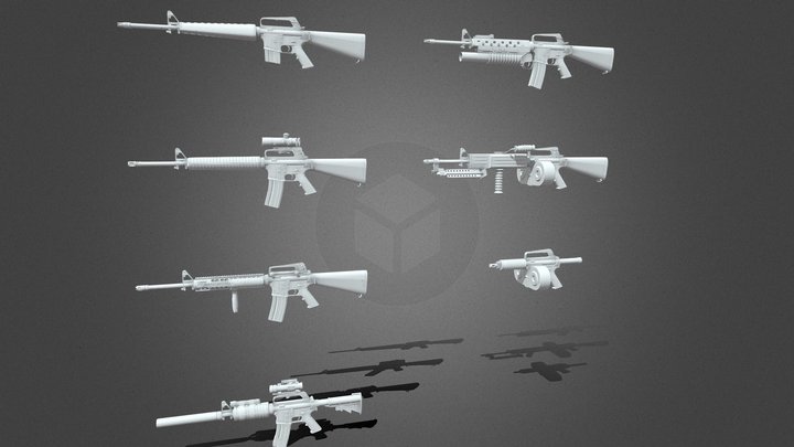 m16 pack 3D Model