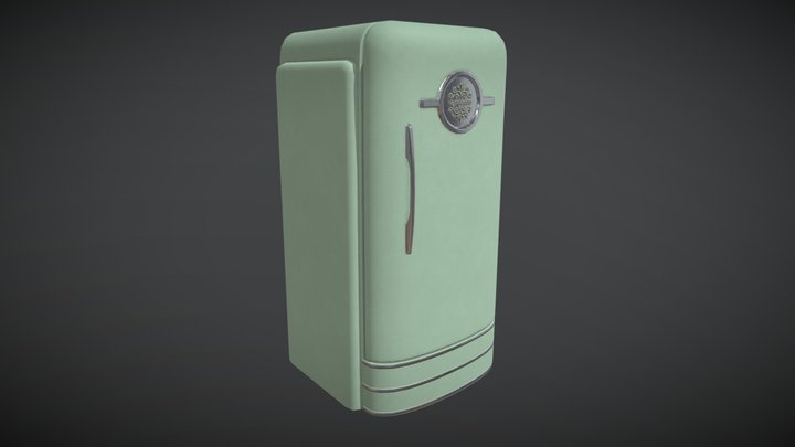 Retro Refrigerator 3D Model