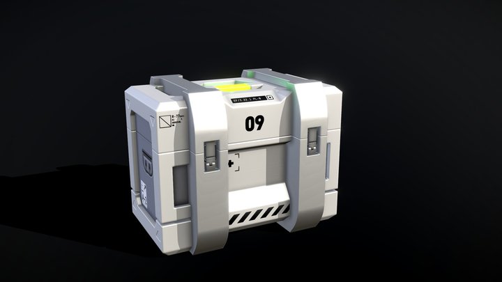 Sci-Fi crate / ammunition box (1) 3D Model
