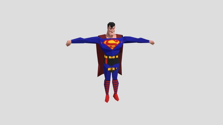 Superman lowpoly ps1 style 3D Model