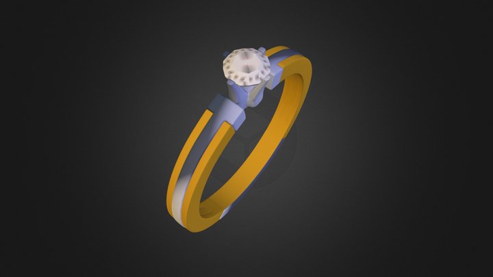 Diamante, ouro e prata. 3D Model