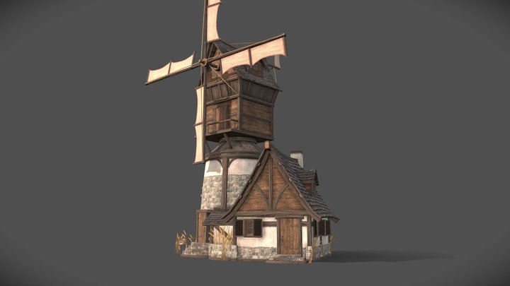 Windmill (game ready) 3D Model