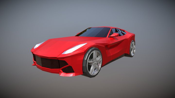 2012 Ferrari F12berlinetta Lowpoly 3D Model