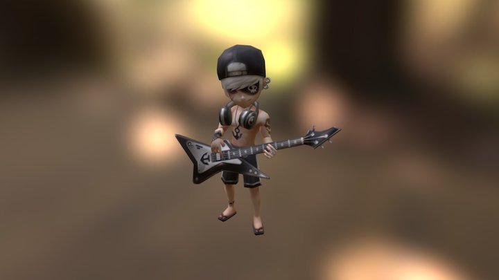 e - Summoners War - Rock Star Pirate Captain 3D Model