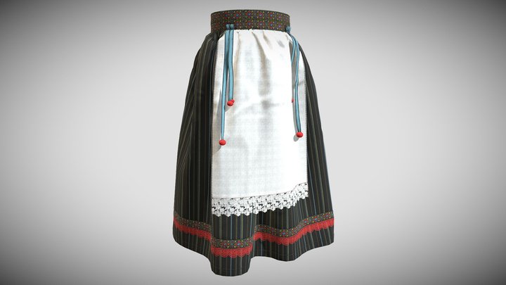 Skirt for kids (Design patent) 3D Model