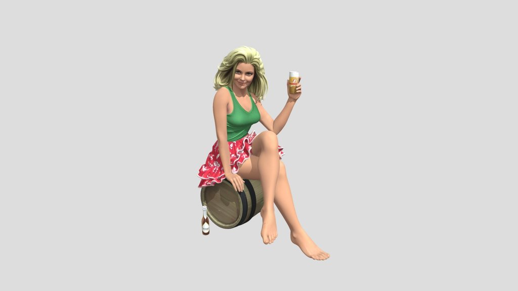 pin-up on a barrel