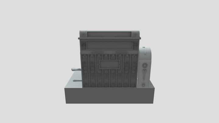 Cash Register Baked 3D Model