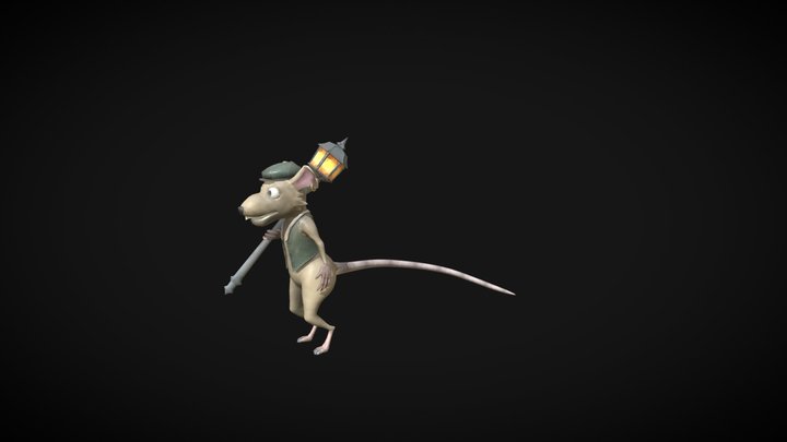 Lamp Rat Character 3D Model
