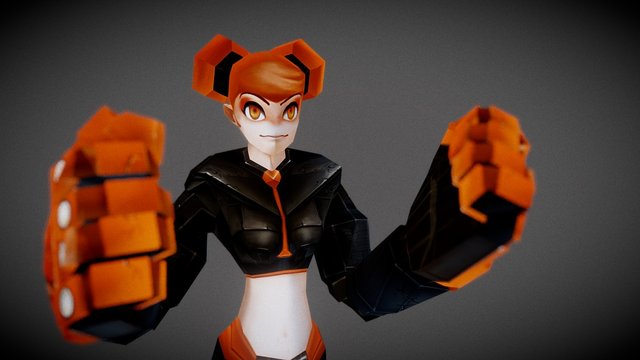 3D Low poly character model with Hand drawing 3D Model