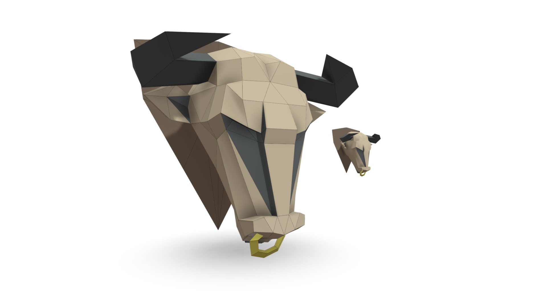 3D model Bull trophy - This is a 3D model of the Bull trophy. The 3D model is about a black and white computer mouse.
