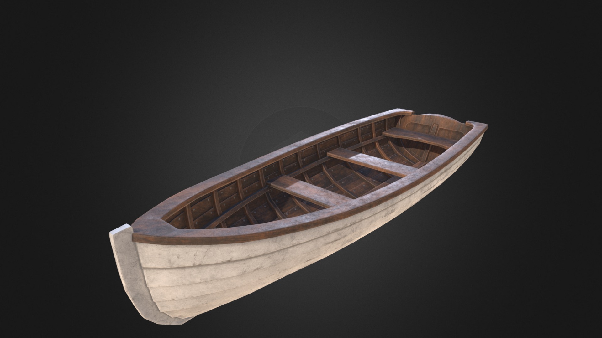 3D model Wooden Boat - This is a 3D model of the Wooden Boat. The 3D model is about a model of a boat.