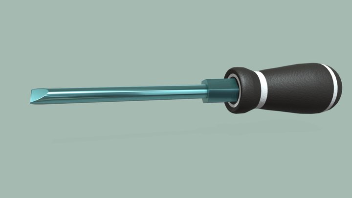 Game ready Low-Poly PBR Flathead Screwdriver