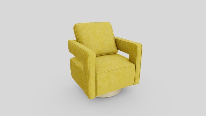 Yellow Velvet Sofa 3D Model