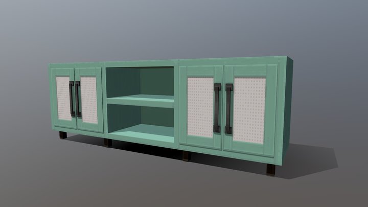 Nordic Sideboard in Mint Green - Minecraft 3D Model
