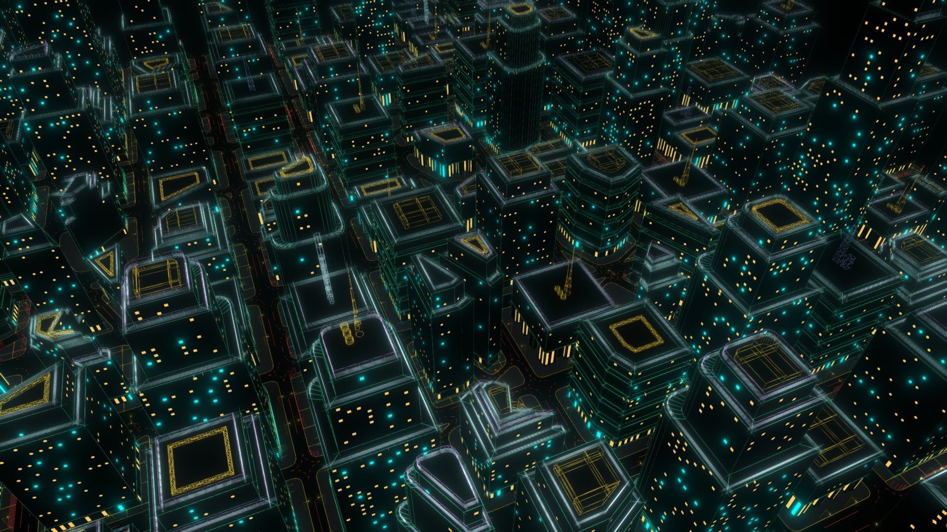 Wire Frame City 003 - Buy Royalty Free 3D model by Giimann [6a11c33 ...