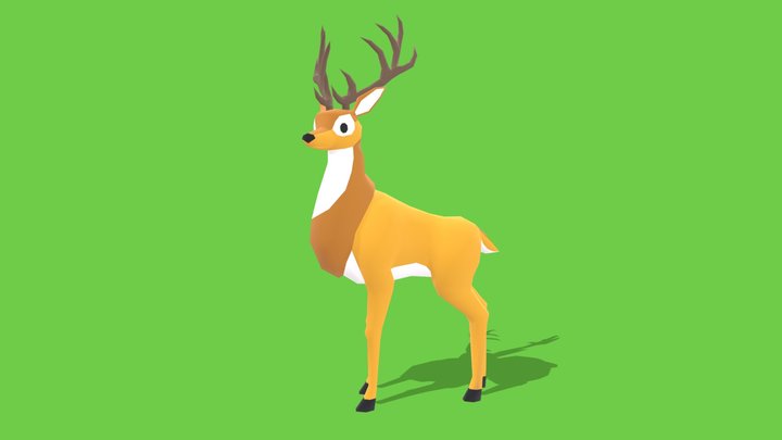 Deer - Animated Low Poly – Free 3D Model STL