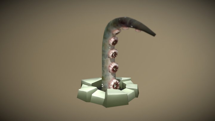 Low Poly Tentacle 3D Model