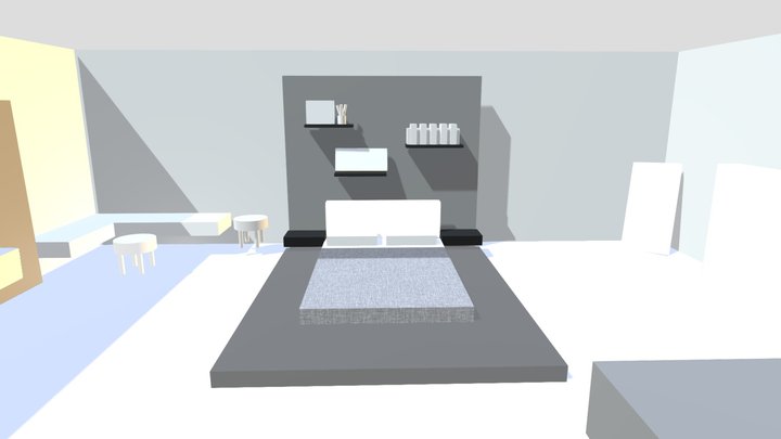 Dream Bedroom with textures 3D Model