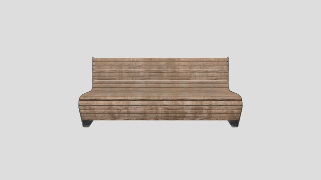 Old Modern Wooden Bench