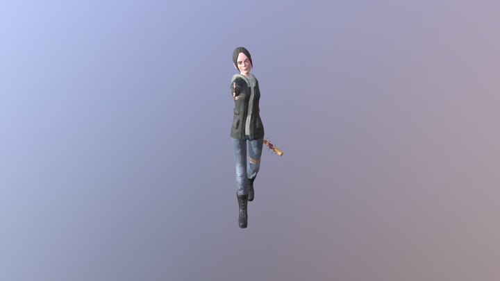 Woman with a bat 3D Model