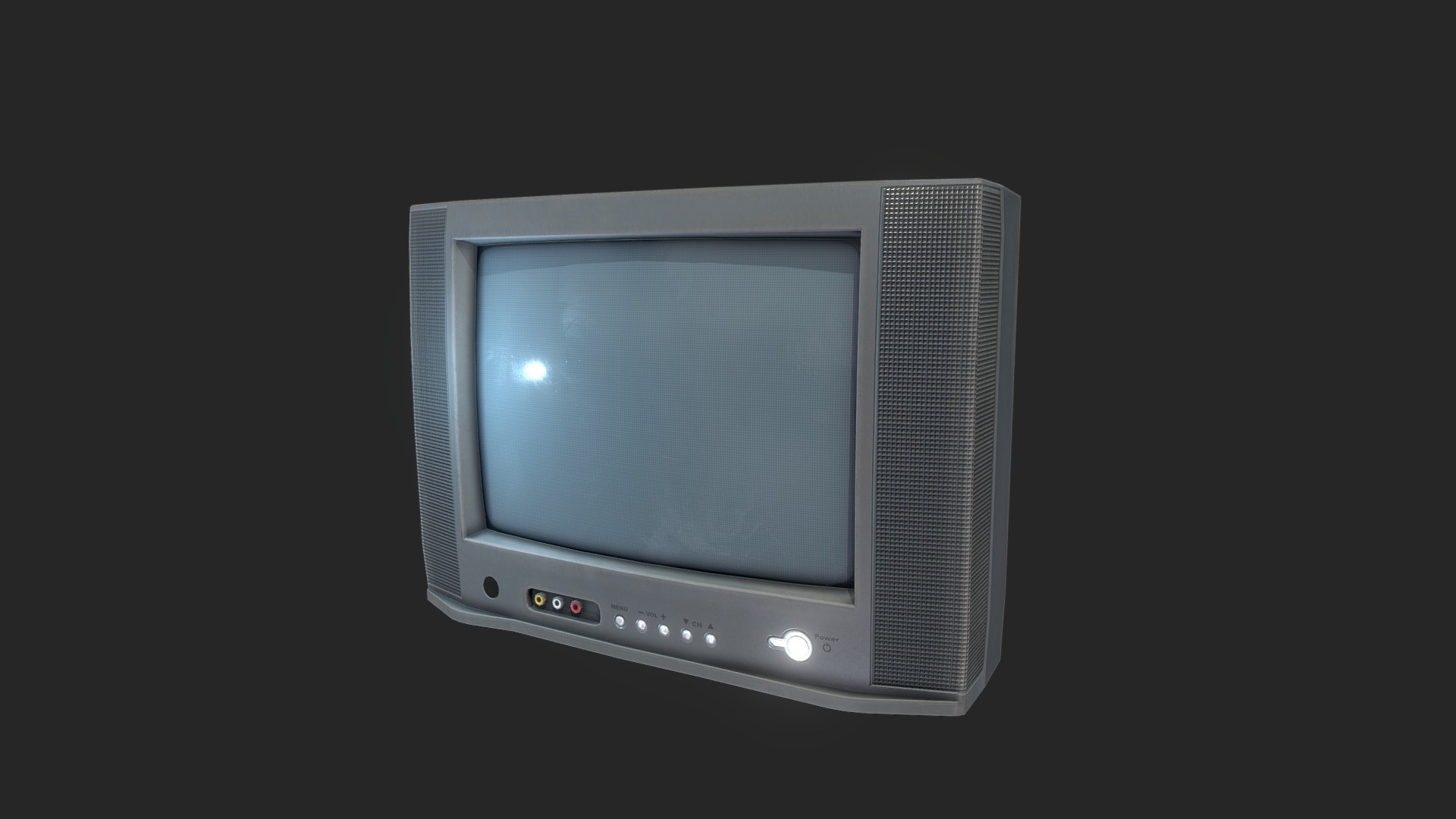 3D model Old Television - This is a 3D model of the Old Television. The 3D model is about a white rectangular object with a screen.