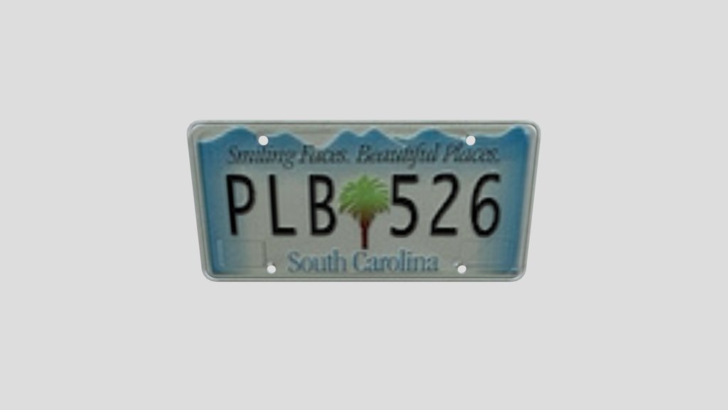 South Carolina Licence Plate Pl