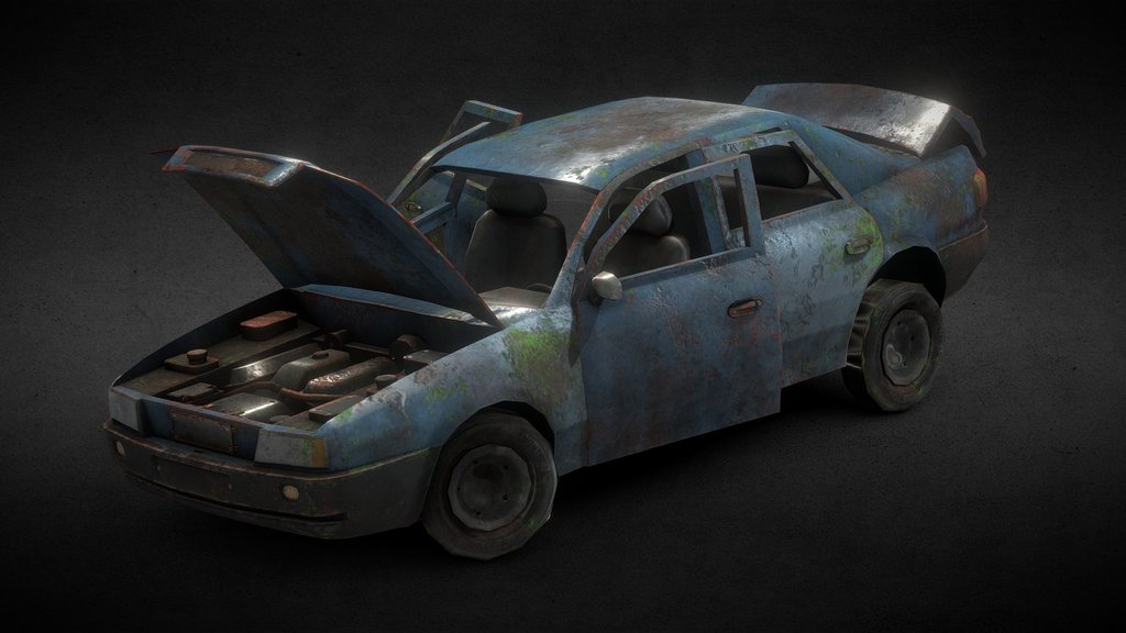 Abandoned Generic Sedan 1 - Game Ready