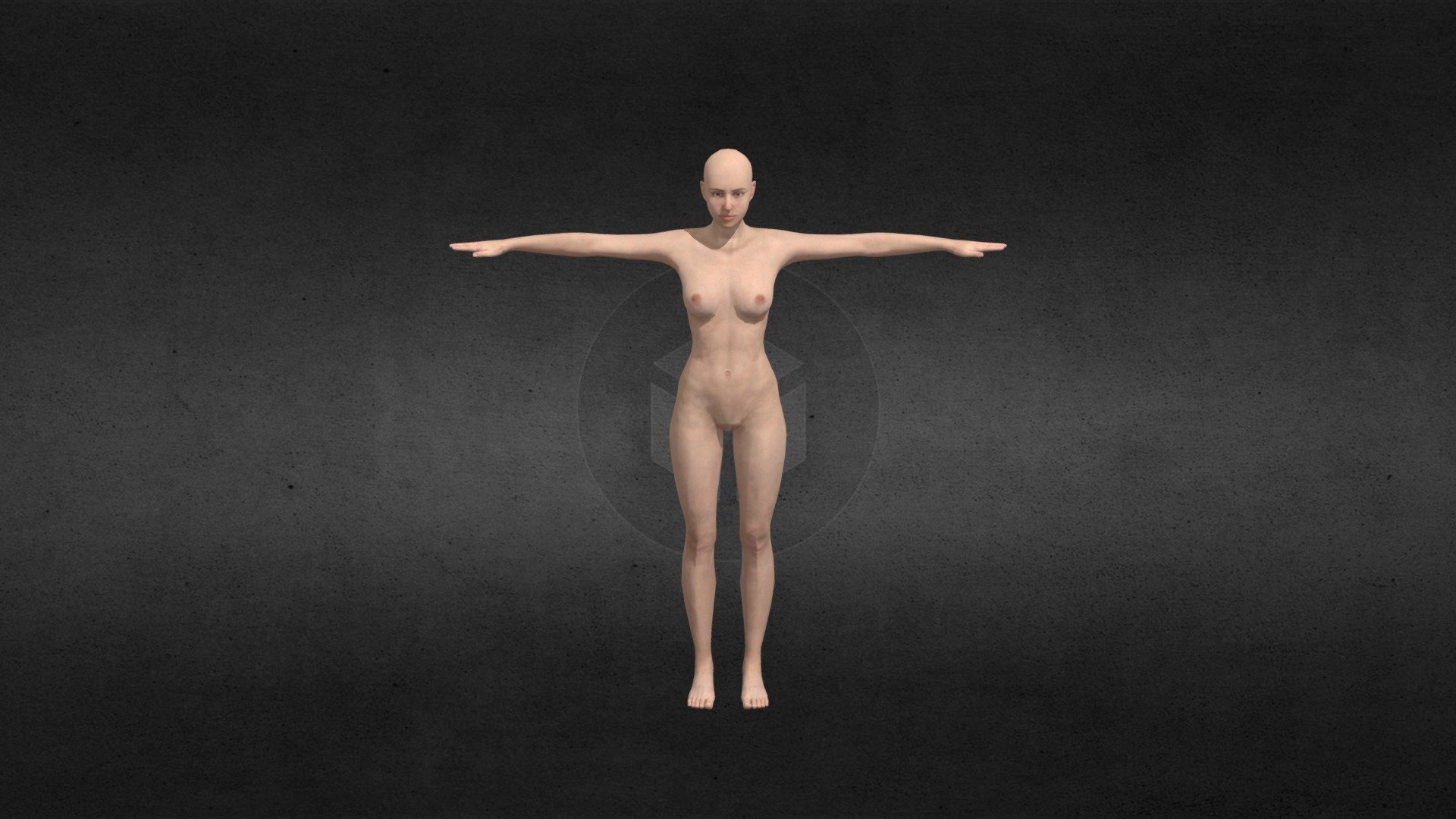 GAME READY NUDE 3D GIRL MODEL — Sketchfab embed 3D viewer