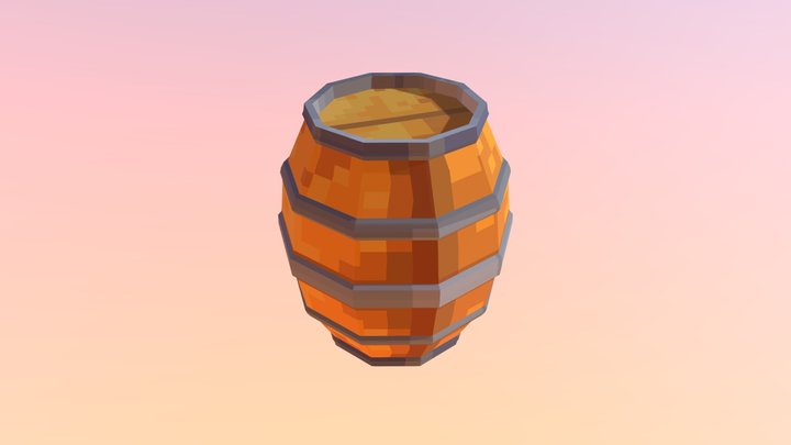 Pixel Barrel 3D Model