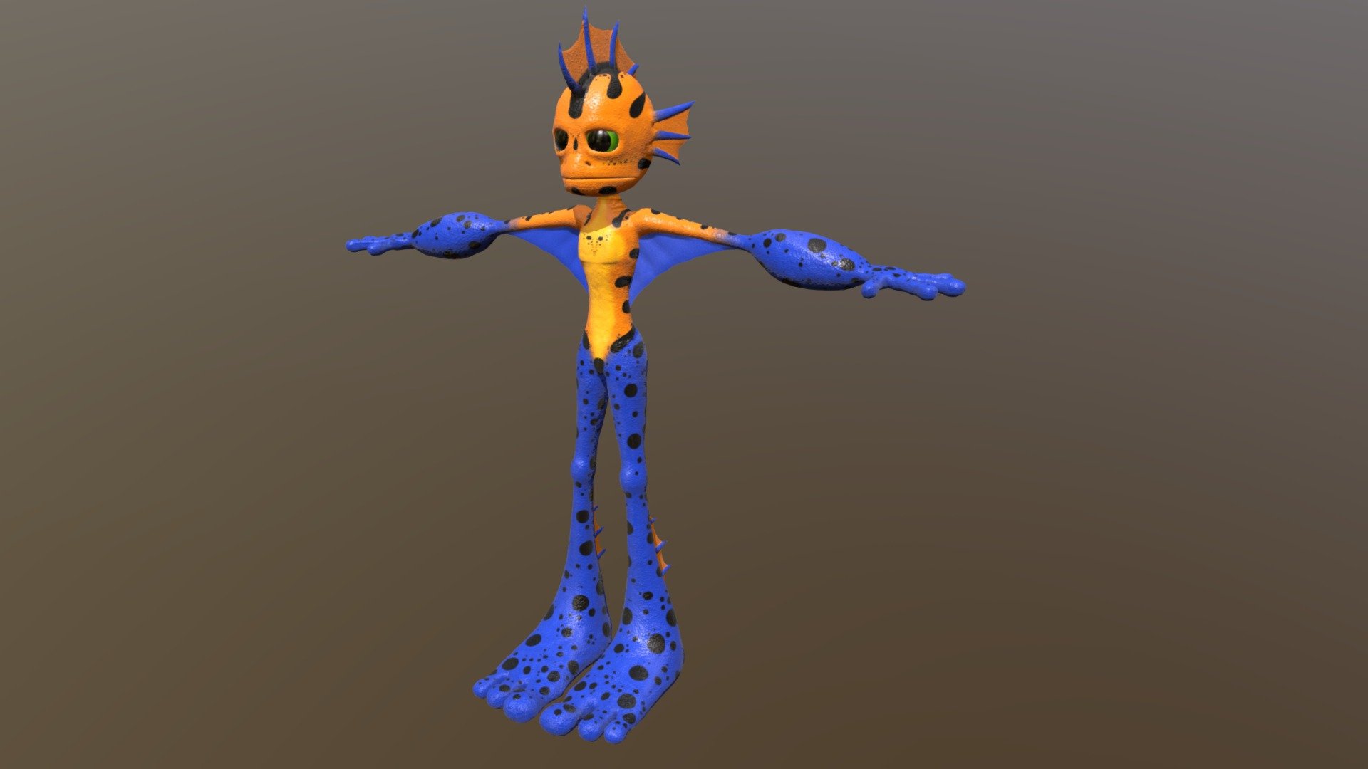 Grahnwii Fishyfrogman character WIP 3D model by Ryan